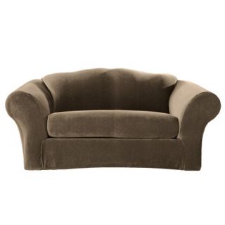 Sure Fit Stretch Pique 2 pc Sofa Slipcover   Taupe