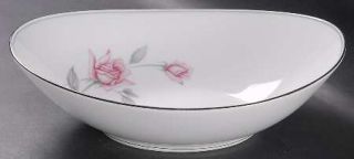 Noritake Rosemarie 10 Oval Vegetable Bowl, Fine China Dinnerware   Pink Roses,