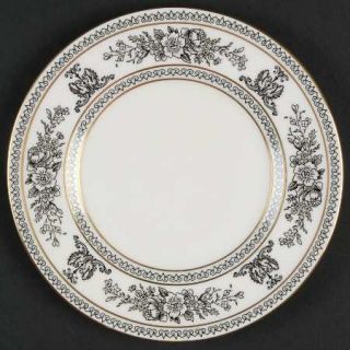 Wedgwood Columbia Black Bread & Butter Plate, Fine China Dinnerware   Black Outl