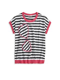 Girls Striped Heart Sweater   Stripes