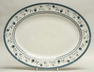 Royal Doulton Cambridge 16 Oval Serving Platter, Fine China Dinnerware   Blue F