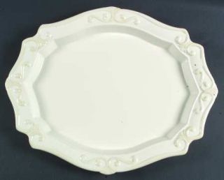 Princess House Pavillion 19 Oval Serving Platter, Fine China Dinnerware   Cream