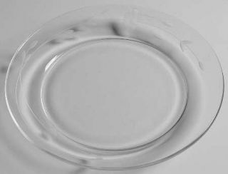 Princess House Crystal Heritage Plate Luncheon   Gray Cut Floral Design,Clear