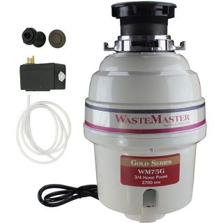 Wastemaster 3/4 hp Food Waste Disposer Garbage Disposal With Bronze Air Switch Kit (Bronze Includes: Air Switch and Disposal FlangeHardware finish: SteelModel: WM75G_12Assembly Required )