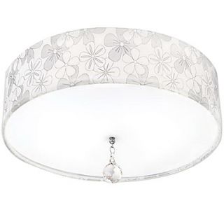 Country Crystal Led Flush Mount With Flower Pattern