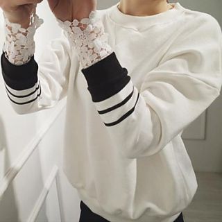 Womens Sleeves Splicing Sweatshirt