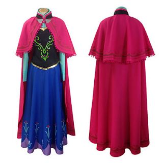 Frozen Arendelle Princess Anna Cosplay Costume with Cape