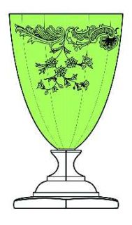 Glastonbury   Lotus Mcguire Green Bowl Water Goblet   Green Bowl, Etch 1001, Ste