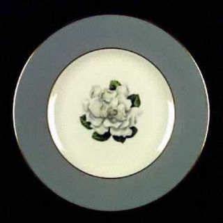 Syracuse Avalon (Gold Trim) Dinner Plate, Fine China Dinnerware   White Flower,