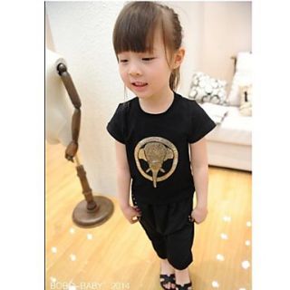 Girls Fashion Embroidery Sets Lovely Summer T Shirts Haren Pants Sets Clothing Set