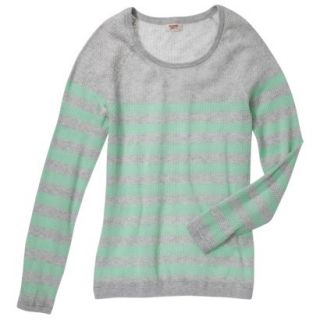 Mossimo Supply Co. Juniors Mesh Striped Sweater   Gray/Mint M(7 9)