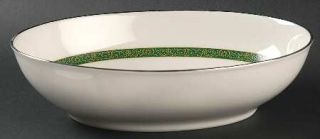 Noritake Myrta 9 Oval Vegetable Bowl, Fine China Dinnerware   Green Inner Band,