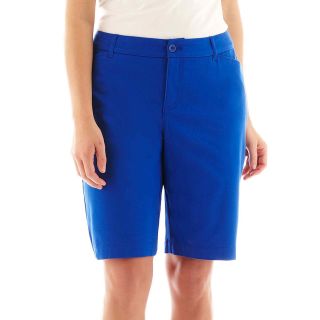 St. Johns Bay St. John s Bay Secretly Slender Bermuda Shorts   Plus, Blue,