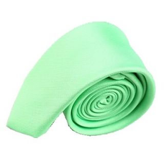 Mens Solid Colour Apple Green Narrow Microfibre Necktie