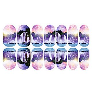 12PCS Colorful Waterfall Luminous Nail Art Stickers