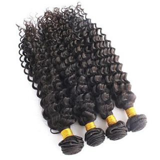 Lustrous Indian Deep Wave Weft 100% Unprocessed Remy Human Hair Extensions Mixed Lengths 12 14 16 Inch