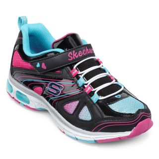 Skechers Lite Ray Sparkle Party Preschool Girls Athletic Shoes, Black, Girls