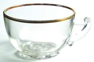 Jeannette Camellia (Gold Trim) Punch/Snack Cup   Clear, Center Floral, Gold Trim