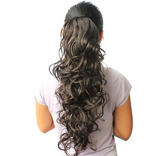High Quality Synthetic 22.40 Natural Dark Gray Curly Ponytail