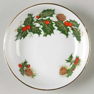 Rosina Queens Yuletide (Smooth) Coaster, Fine China Dinnerware   Holly & Berries