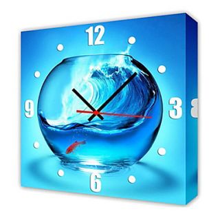 Modern Style Fishbowl Wall Clock in Canvas