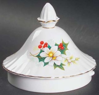 Royal Albert Poinsettia Lid for Teapot, Fine China Dinnerware   Red & White Flow
