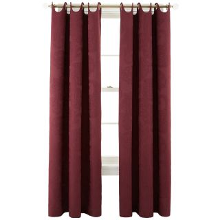 ROYAL VELVET Viola Grommet Top Scalloped Curtain Panel, Red
