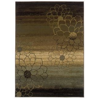 Abstract Floral Area Rug   Brown (67x96)