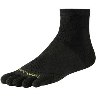 SmartWool PhD Run Toe Socks   Merino Wool  Ankle  Ultralight (For Men and Women)   BLACK (L )