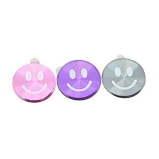 Smiling Face Pattern Fingerprint Effect Button Sticker(3PCS Random Colors)