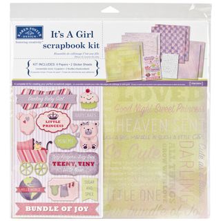 Its A Girl Scrapbook Page Kit 12inx12in