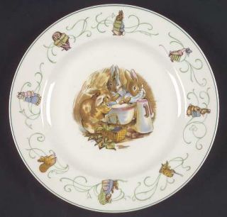 Wedgwood Peter Rabbit Green Trim Salad Plate, Fine China Dinnerware   Green Scro