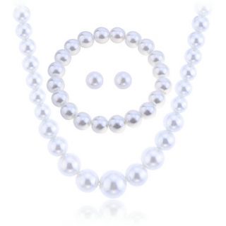 Lureme High Quality Pearl Necklace Bracelet Earrings Jewelry Set