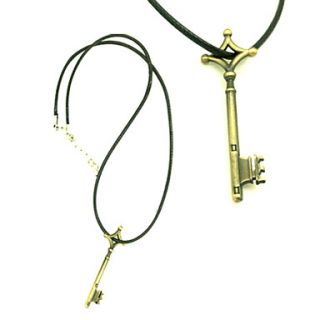 Attack on Titan Eren Jager Key Shape Bronzed Hide Rope Necklace