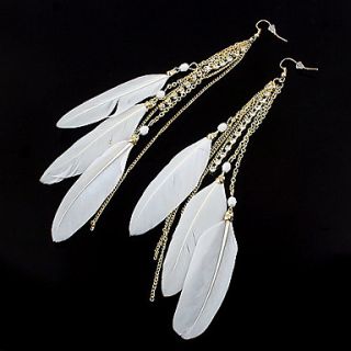 Diamond Feather Tassels Drop Earrings(Assorted Color)