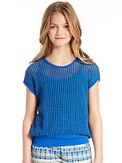 Ella Girl Girls Textured Sweater   Royal Blue