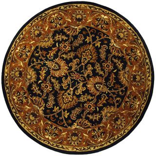 Handmade Heritage Kashan Dark Green/ Gold Wool Rug (6 Round) (GreenPattern: OrientalMeasures 0.625 inch thickTip: We recommend the use of a non skid pad to keep the rug in place on smooth surfaces.All rug sizes are approximate. Due to the difference of mo