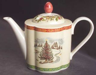 Villeroy & Boch Festive Memories Coffee Pot & Lid, Fine China Dinnerware   Red/G