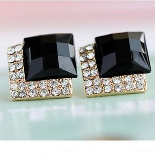 MISS U Womens Black Luxury Diamond Earrings