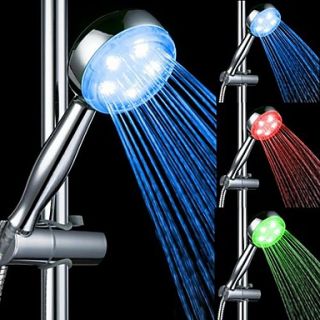 7 Colors Water temperature Control LED Light Top Spray Shower Head Bathroom Showerheads
