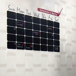 Blackboard Wall Sticker, Removable,Black Cubes Calendar