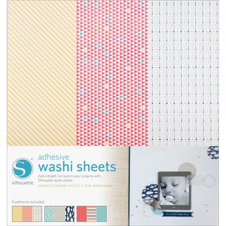 Silhouette Adhesive back Washi Paper 12x12 3/pkg 9 Designs, Each 4x12