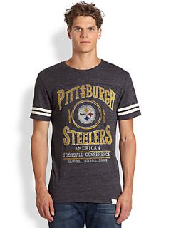 Junk Food Pittsburgh Steelers Crew Neck Knit Tee   Charcoal