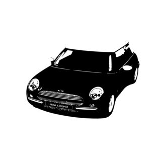 Mini Cooper Front View Vinyl Decal (BlackEasy to apply with included instructionsDimensions: 22 inches wide x 35 inches long )
