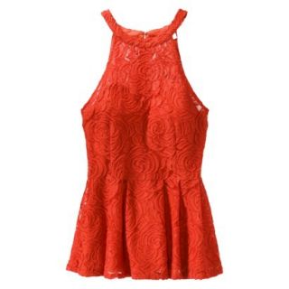 AMBAR Womens Woven Lace Top   Red Hot Lips XL