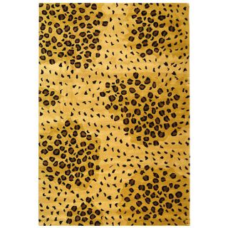 Handmade Soho Leopard print Gold/ Black N. Z. Wool Rug (6 X 9) (GoldPattern: AnimalMeasures 0.625 inch thickTip: We recommend the use of a non skid pad to keep the rug in place on smooth surfaces.All rug sizes are approximate. Due to the difference of mon