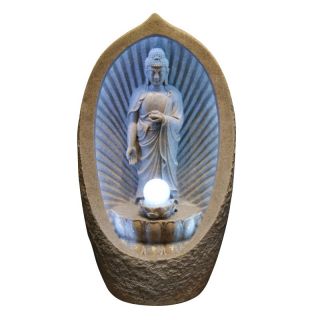 Buddha with Moving Ball with White LED Light   WIN542