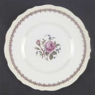 Royal Cauldon Ecstasy Dinner Plate, Fine China Dinnerware   Cream & Brown Rim