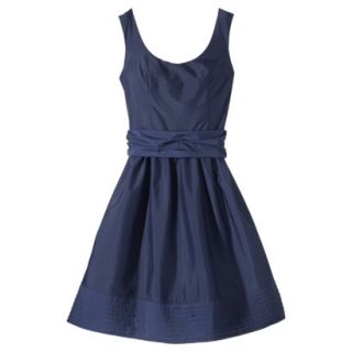 TEVOLIO Womens Taffeta Scoop Neck Dress with Removable Sash   Academy Blue   14