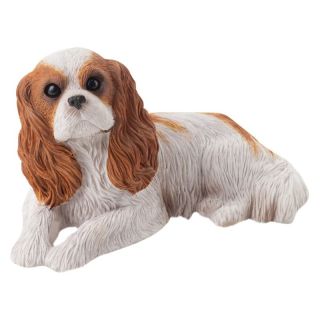 Sandicast Small Size Ruby Cavalier King Charles Spaniel Sculpture Multicolor  